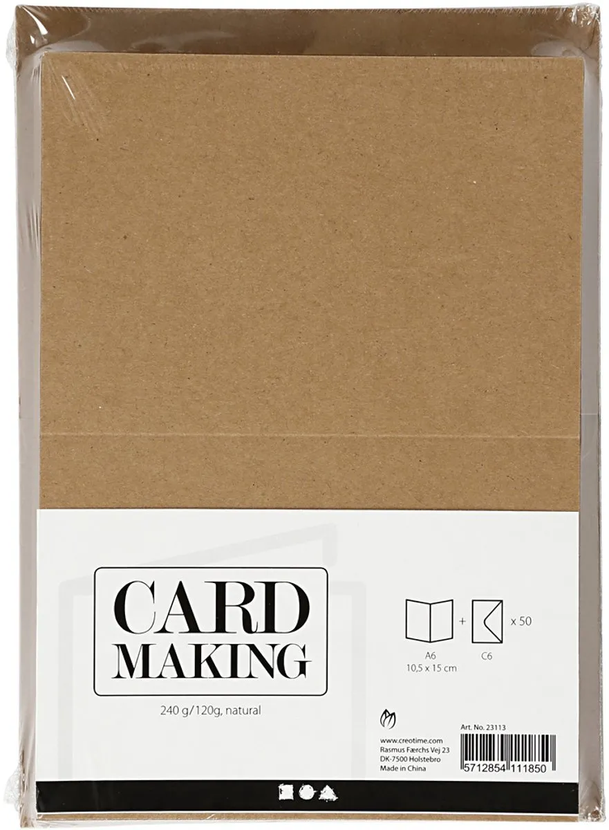 Creativ Company Kraft Kaarten & Enveloppen 10,5x15cm - 50 Sets - afbeelding 6 van 6