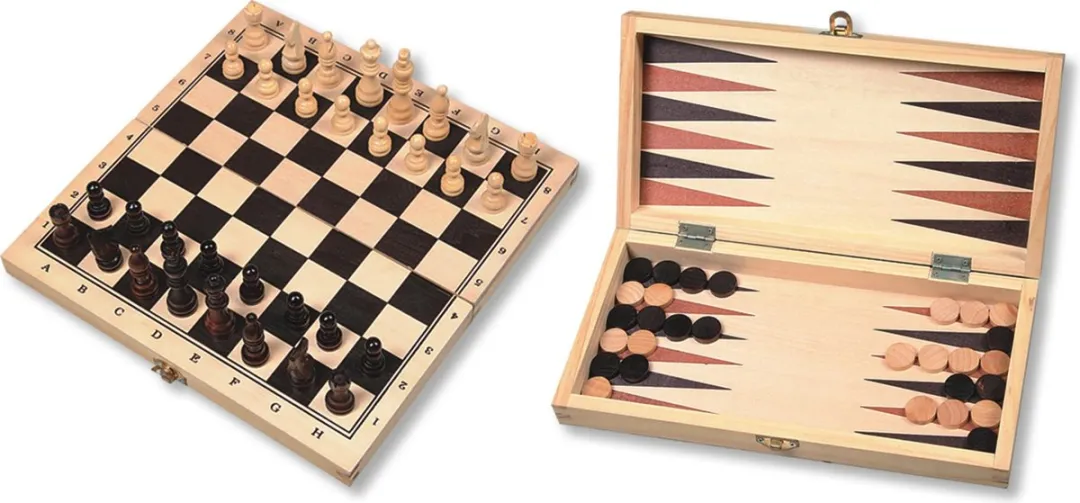 HOT Games Schaak Backgammon Klapcassette 670011 - 2 Spelers