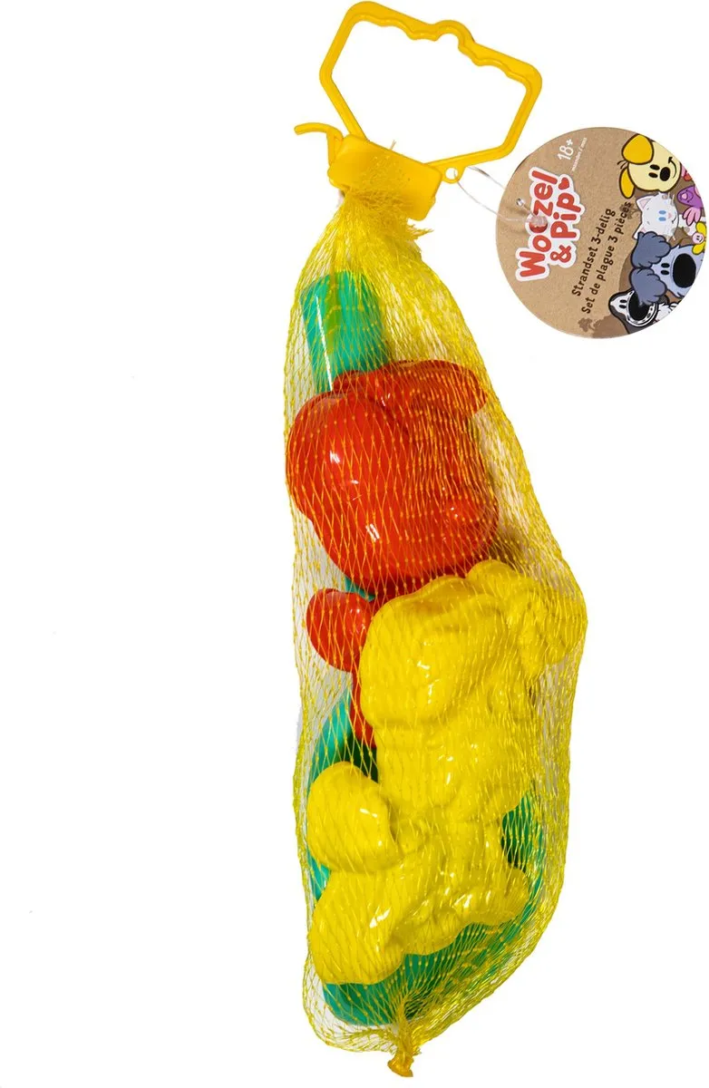 Rubo Toys Woezel & Pip Strandset - 3-delig - Geel/Rood/Blauw