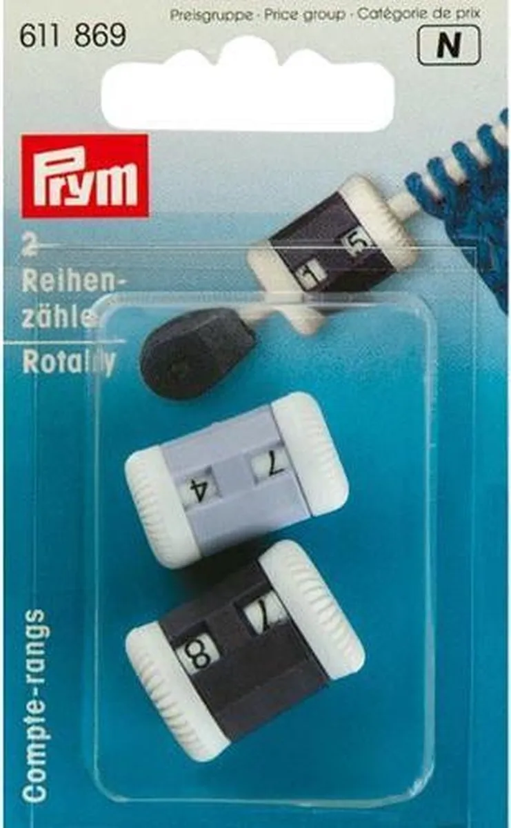 Prym Toerenteller Klein-Groot - Grijs/Zwart - 2 Stuks