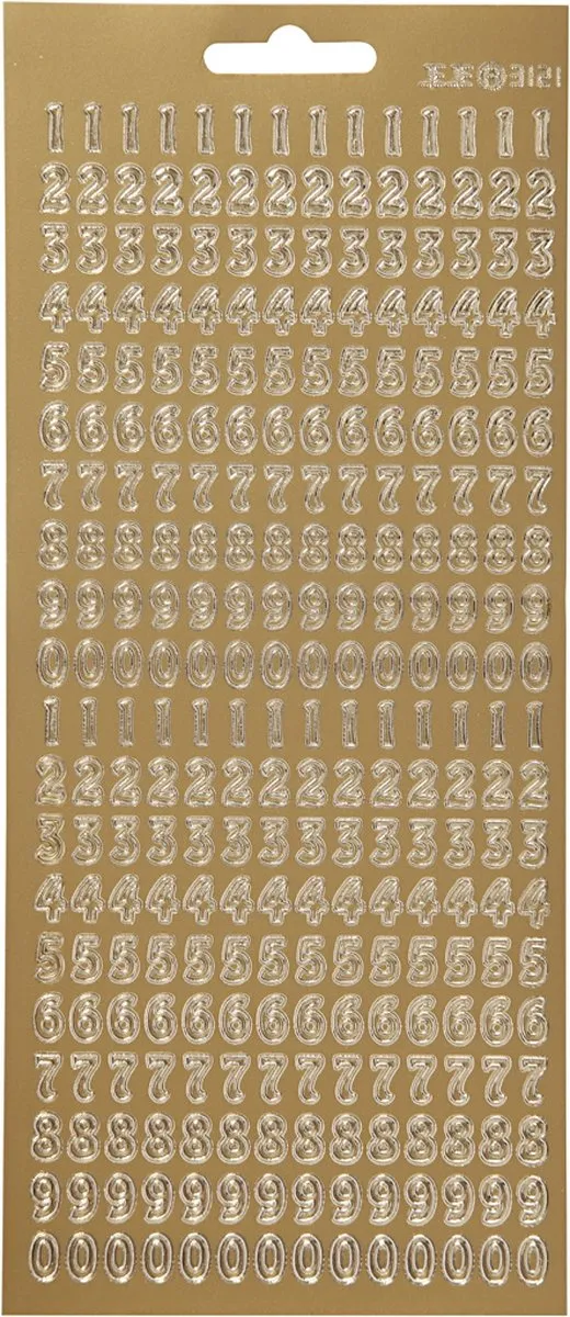 Creativ Company Goud Cijfers Stickers 10x23cm