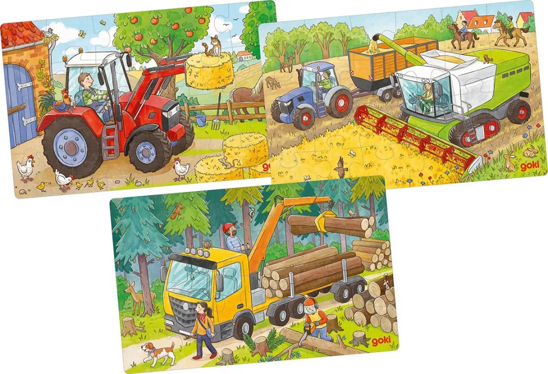 Goki Vehicles Puzzle 24 Stuks - Multi kleuren