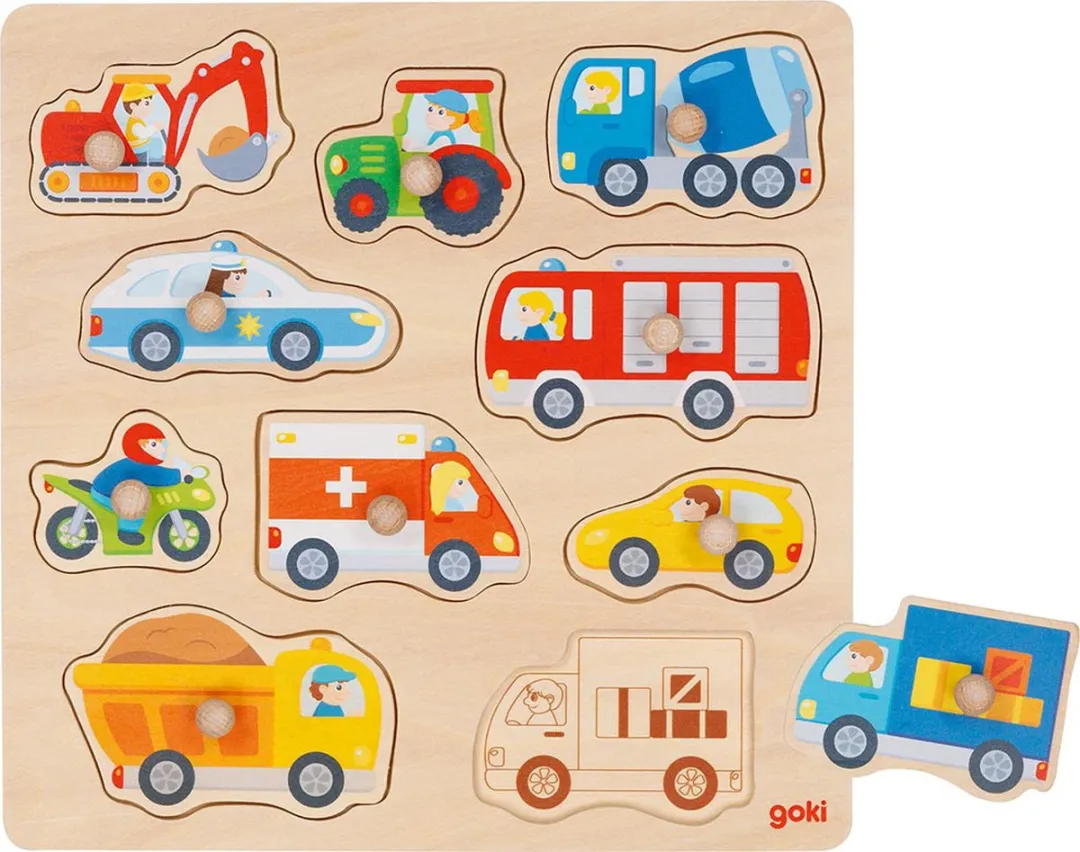 Goki Vehicles Puzzle 24 Stuks - Multi kleuren