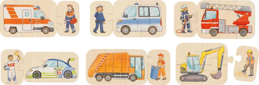 Goki Vehicles Puzzle 24 Stuks - Multi kleuren