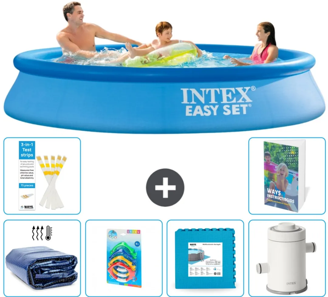 Intex Easy Set Zwembad 305x61cm - Blauw - 7-delig