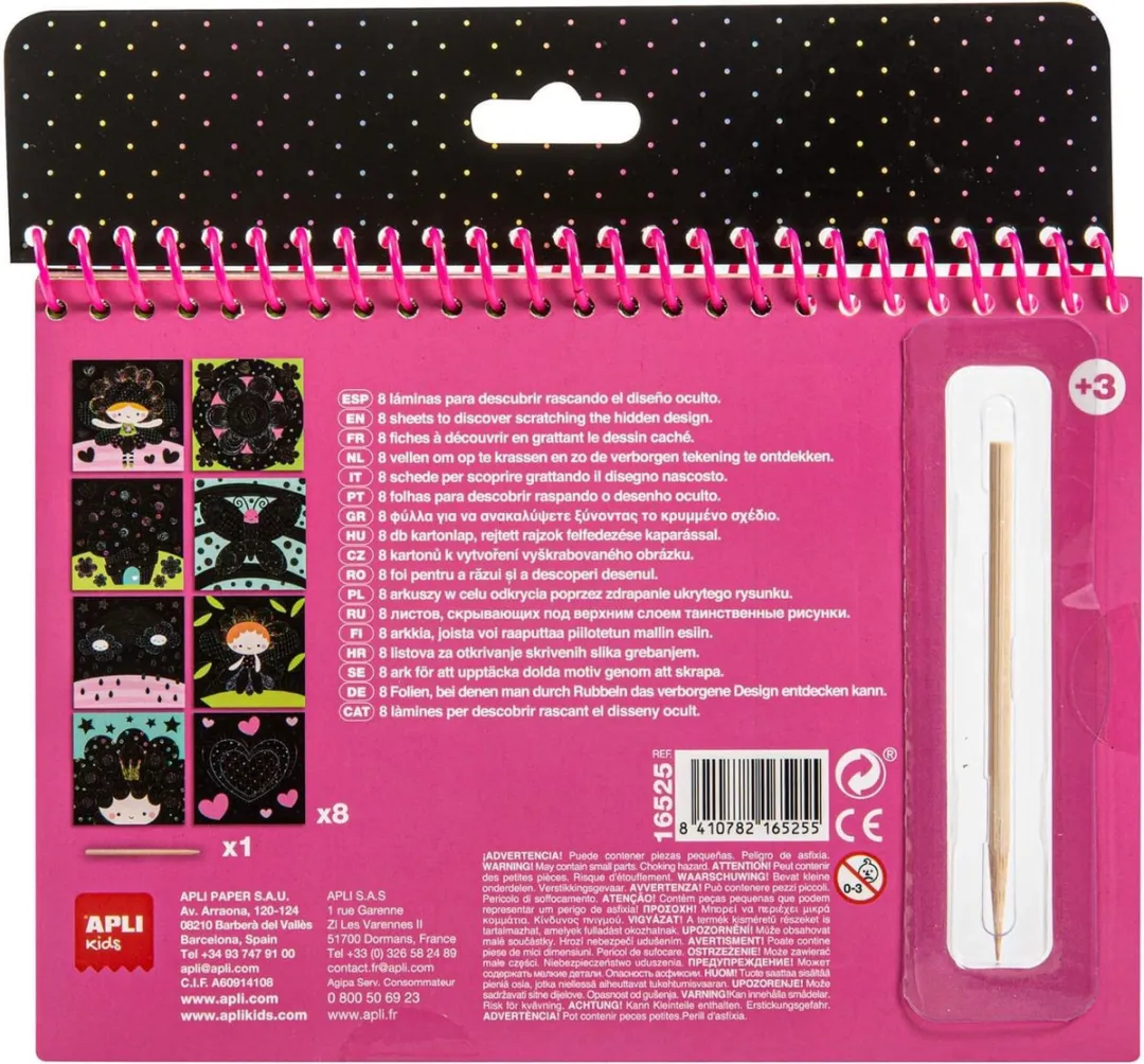 Apli Kids Fee Kras Kleurenboek 8 Vel - Multikleur