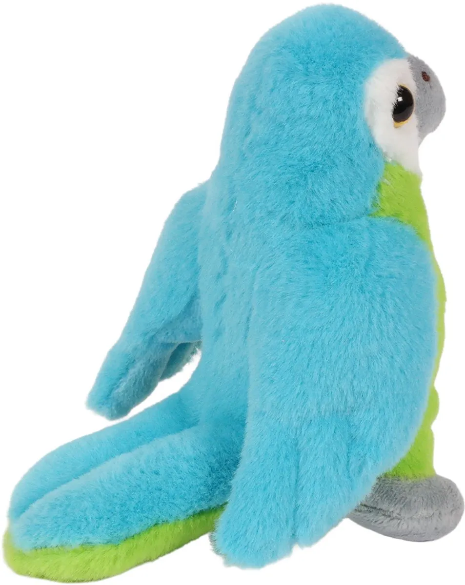 PIA Soft Toys Pluche Papegaai - Blauw 12cm