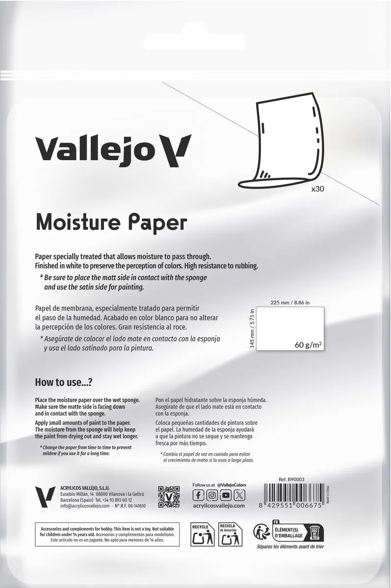 Vallejo Vochtpapier Navulling B90003