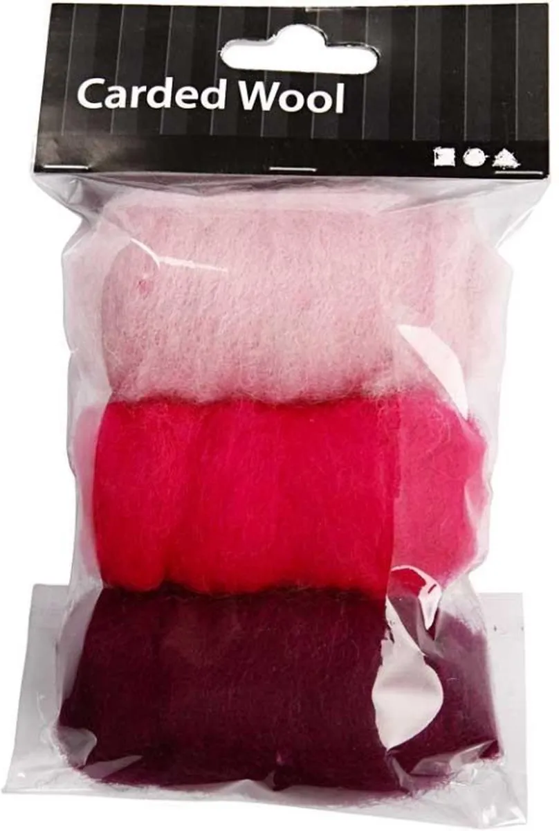 Creativ Company Gekaarde Wol Set 3x10g Roze Harmonie
