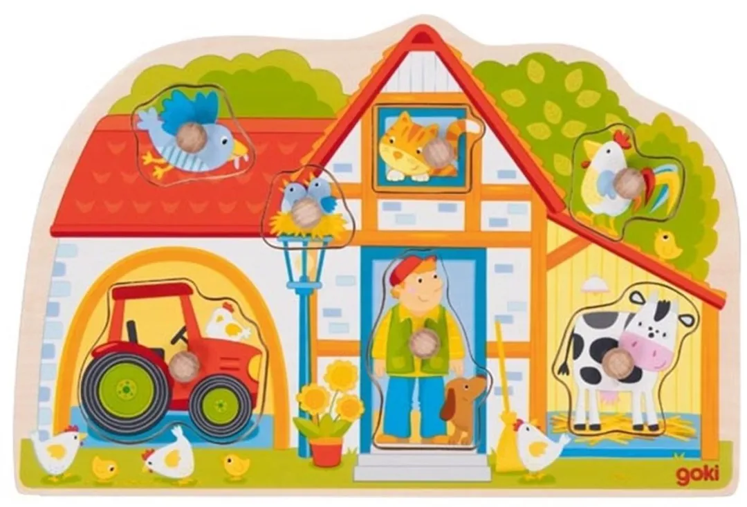 Goki My Farm Lift-out Puzzle 7-delig - Multicolor