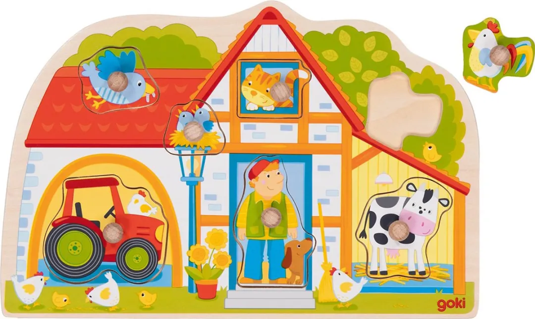 Goki My Farm Lift-out Puzzle 7-delig - Multicolor