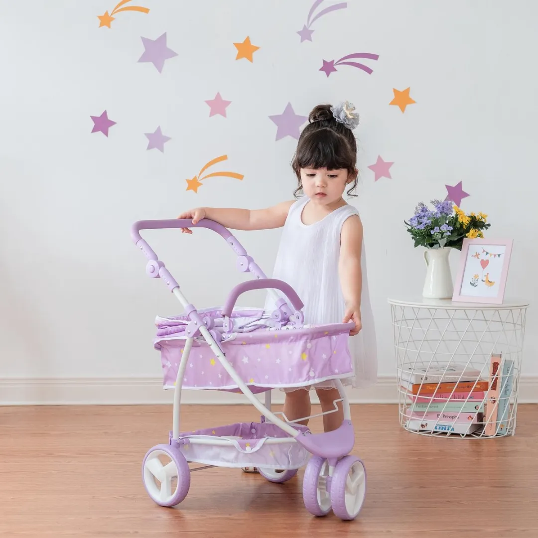 Teamson Kids 2-in-1 Poppenwagen OL-00010 - Paars