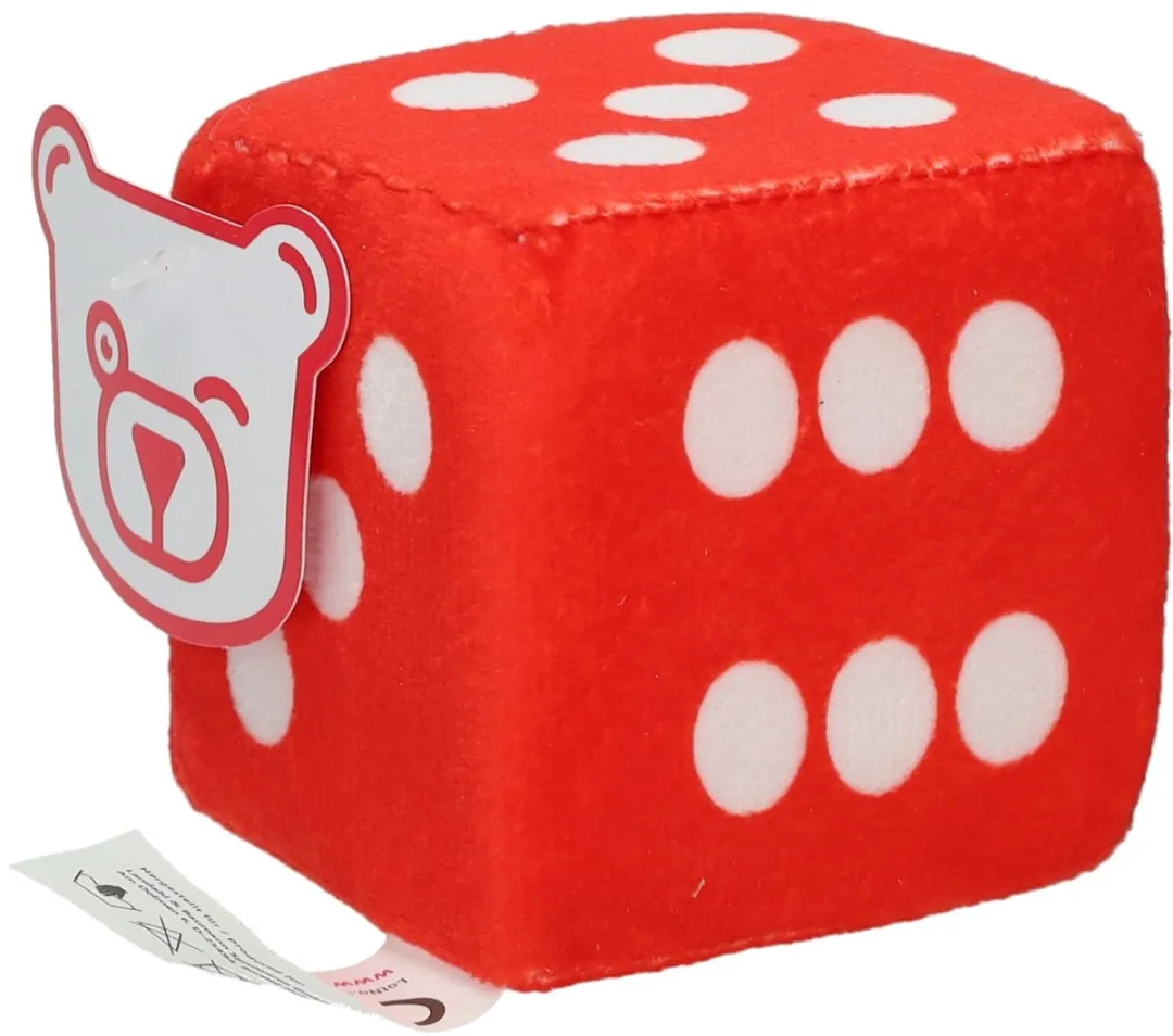 Jono Toys Pluche Dobbelsteen 7cm - Meerkleurig