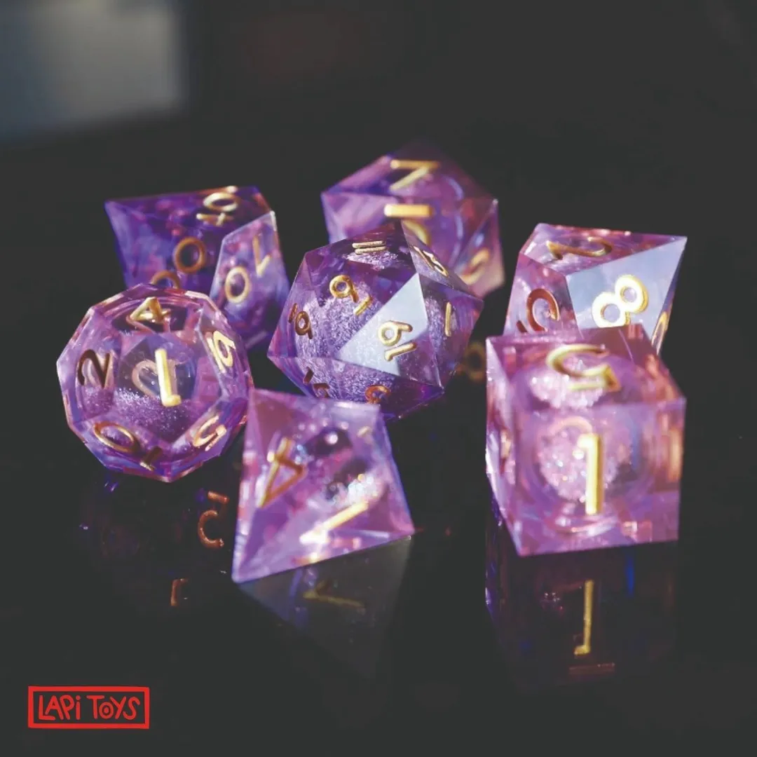 Lapi Toys DnD Liquid Core Dobbelstenen - 7-delig Roze