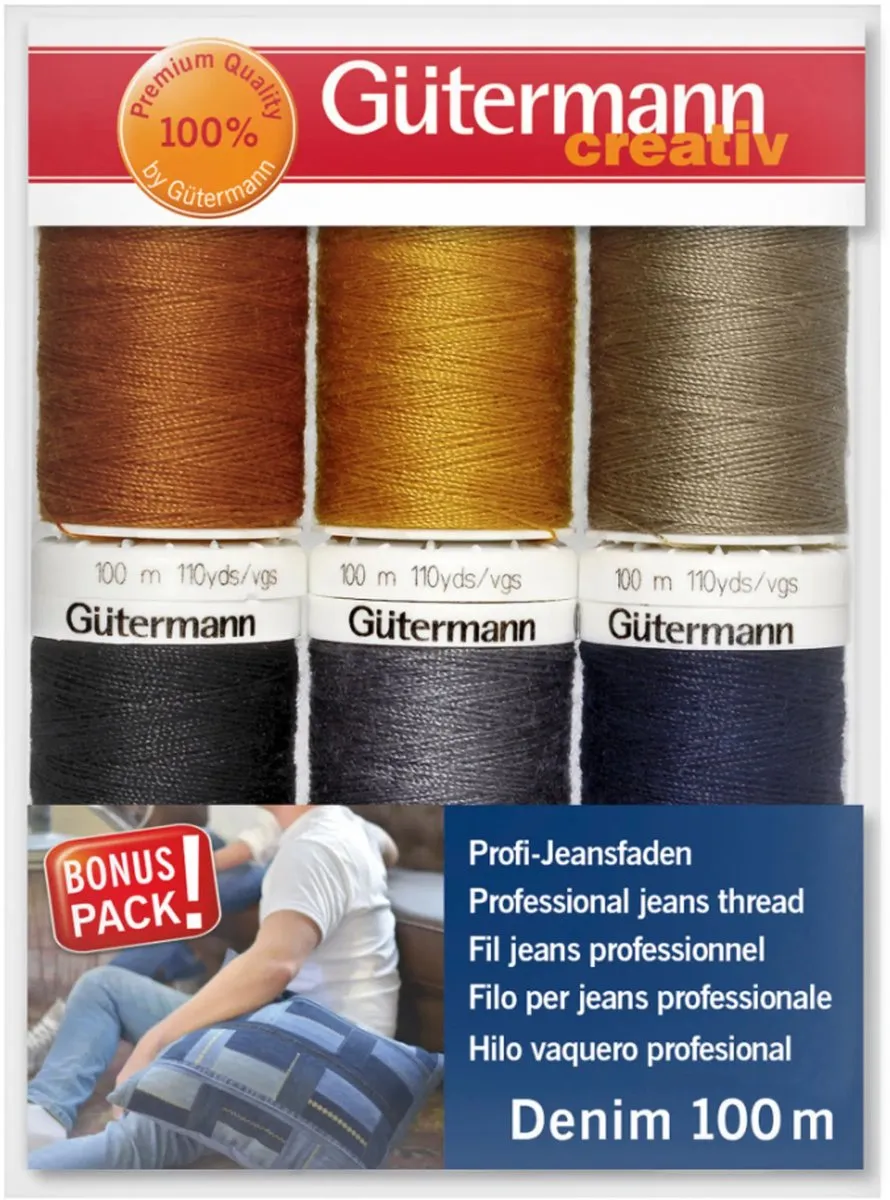 Gutermann Jeans Garen Set 6x100m - Blauw