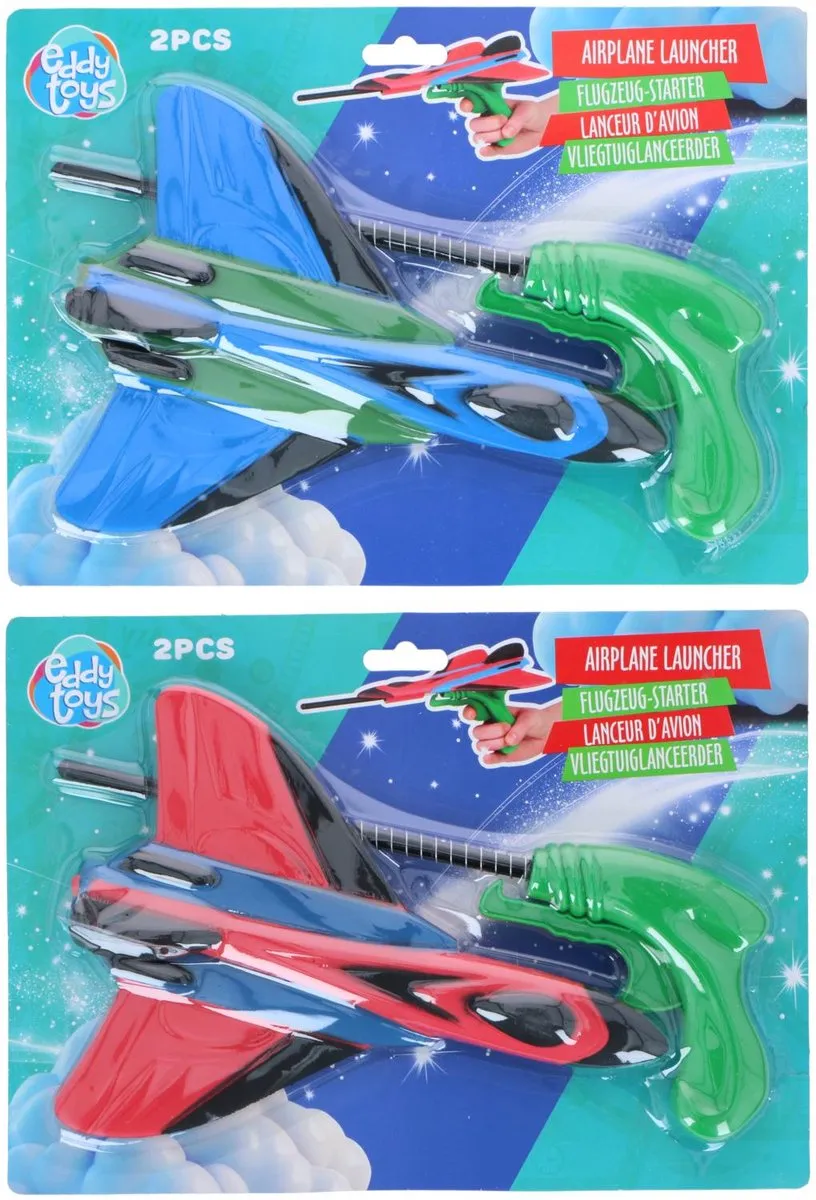 Eddy Toys Vliegtuig Launcher MPN 8711252004563 - Foam Vliegtuigjes - 4 Kleuren