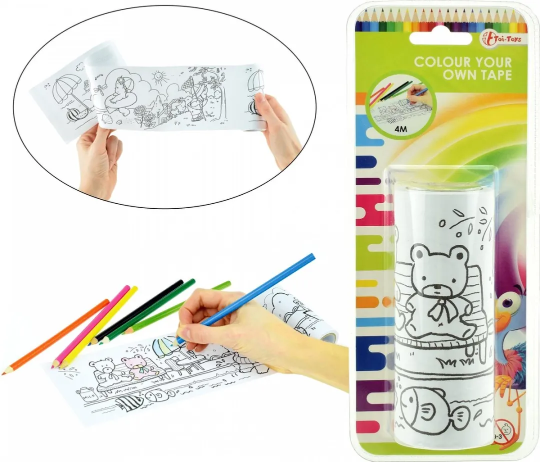 Toi-Toys Kleur Je Eigen Sticker Wit 4m