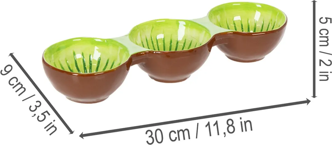 Kaemingk Keramische Kom Kiwi Motief - Groen