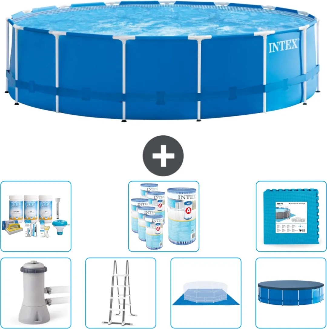 Intex 28242GN-Blauw Rond Frame Zwembad 457x122cm