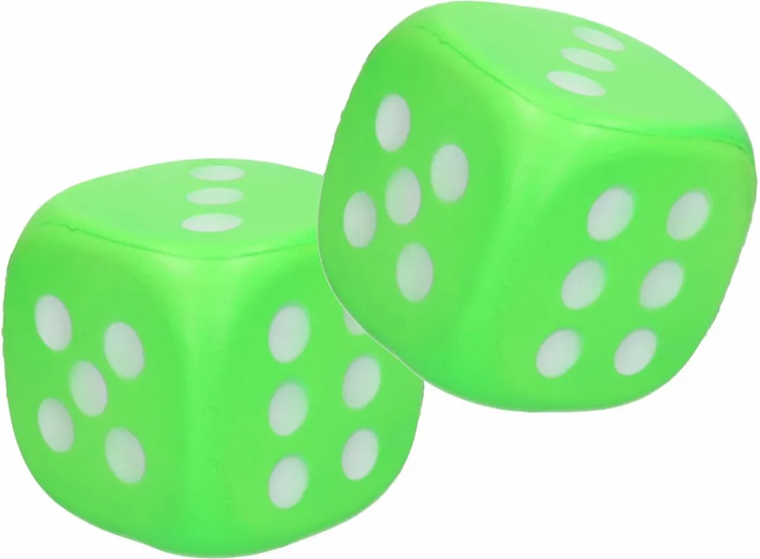 Johntoy Foam Dobbelsteen 12cm - 2 Stuks - Groen