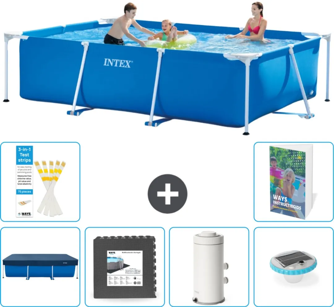 Intex Frame Zwembad 300x200x75cm Blauw - 7-delig