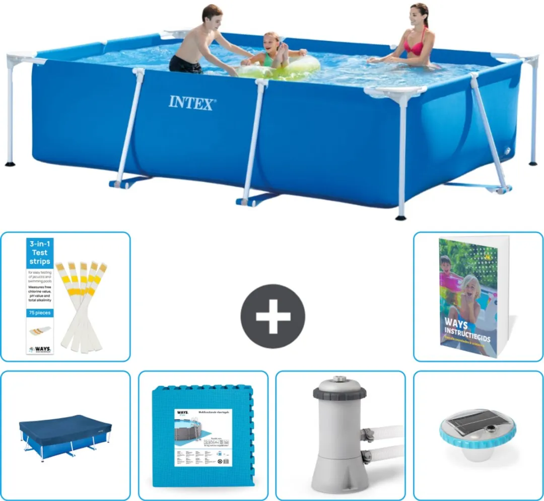 Intex Frame Zwembad 300x200x75cm Blauw - 7-delig