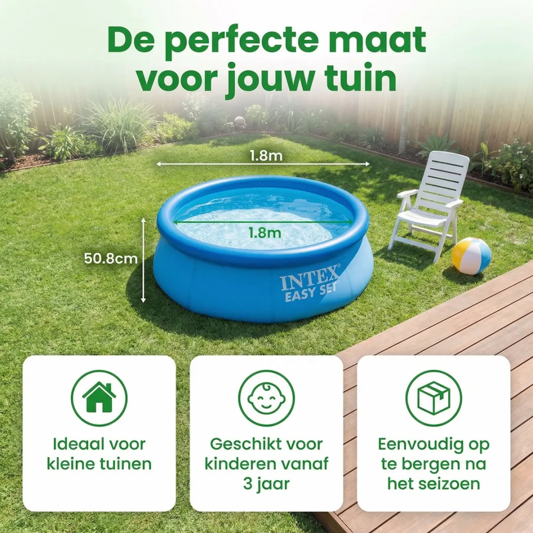 Intex Easy Set Zwembad 183x51cm - Blauw - 880L - 7-delig