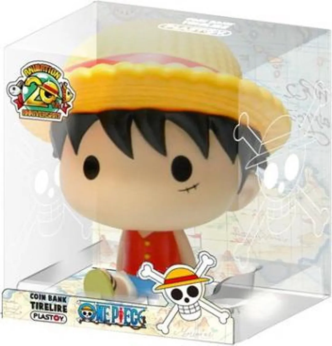 Plastoy One Piece Chibi Luffy Spaarpot - Blauw/Geel/Rood