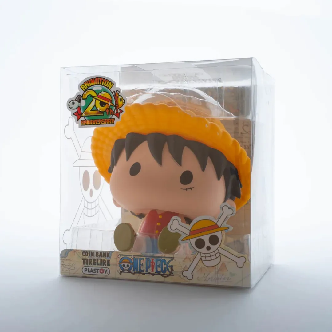 Plastoy One Piece Chibi Luffy Spaarpot - Blauw/Geel/Rood - afbeelding 6 van 6
