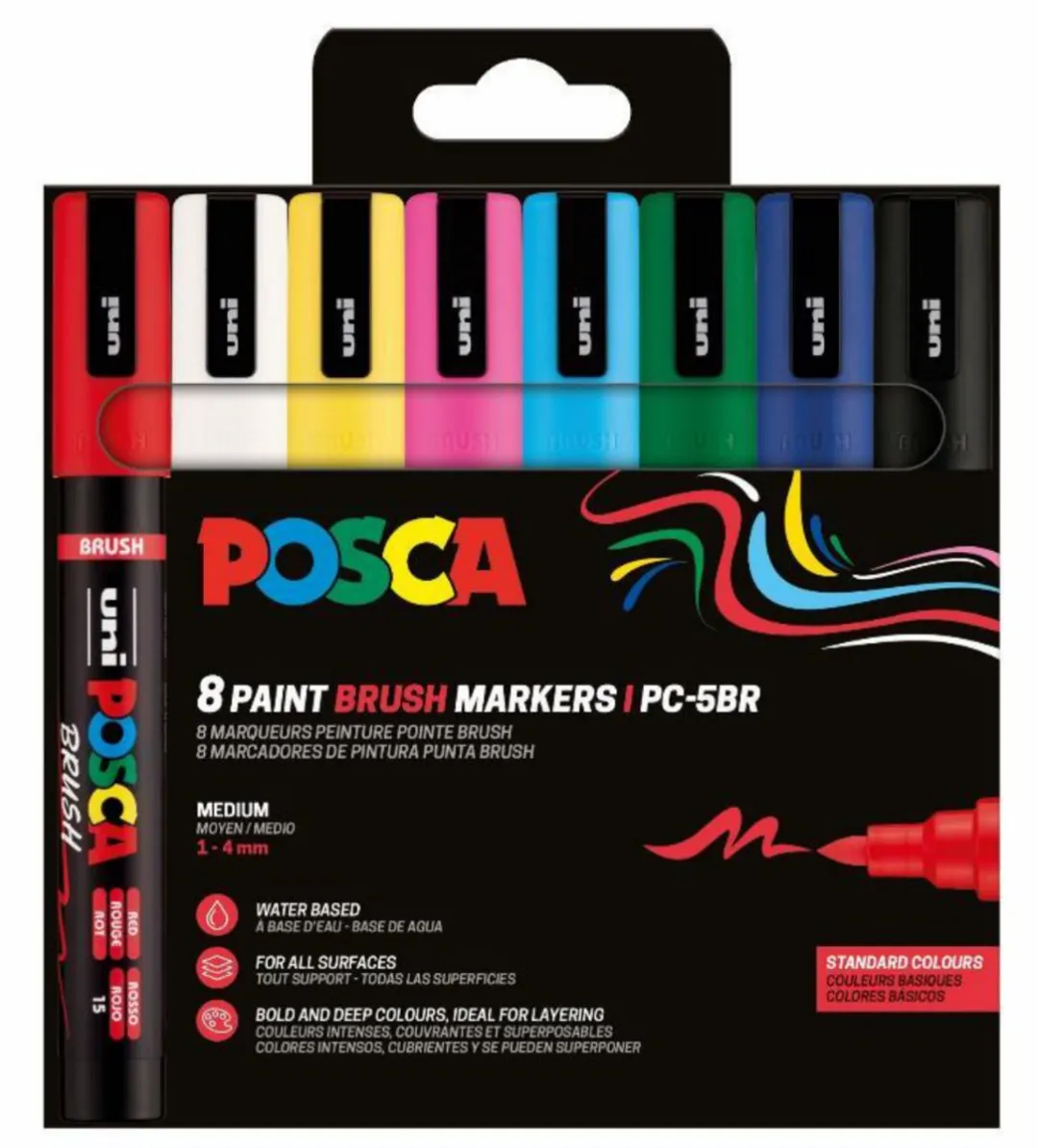 Posca PC-5BR Brushpunt Paintmarker - Blauw - 8 Stuks - afbeelding 6 van 6