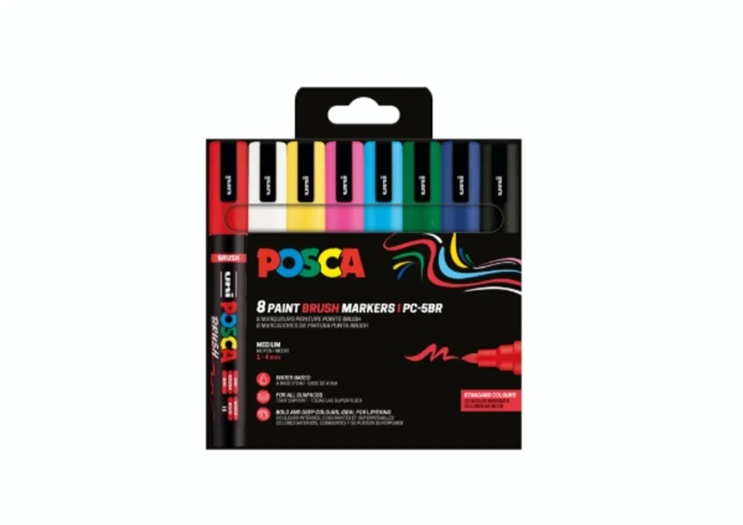 Posca PC-5BR Brushpunt Paintmarker - Blauw - 8 Stuks