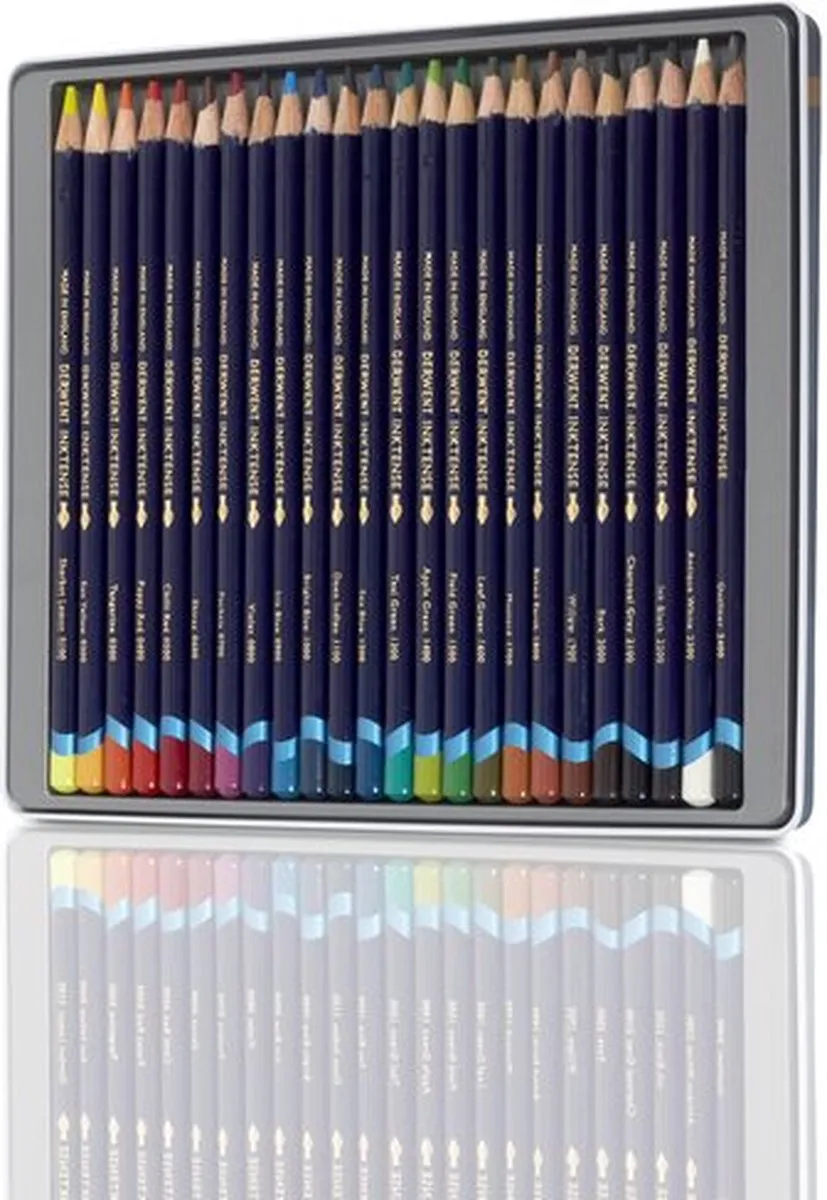 Derwent Inktense Kleurpotloden In Blik - 24 Stuks - Assorti