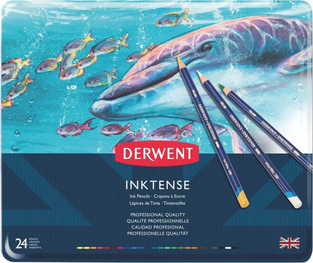 Derwent Inktense Kleurpotloden In Blik - 24 Stuks - Assorti
