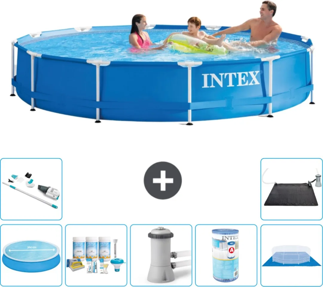 Intex 28210NP-Blauw Rond Frame Zwembad 366x76cm - Blauw