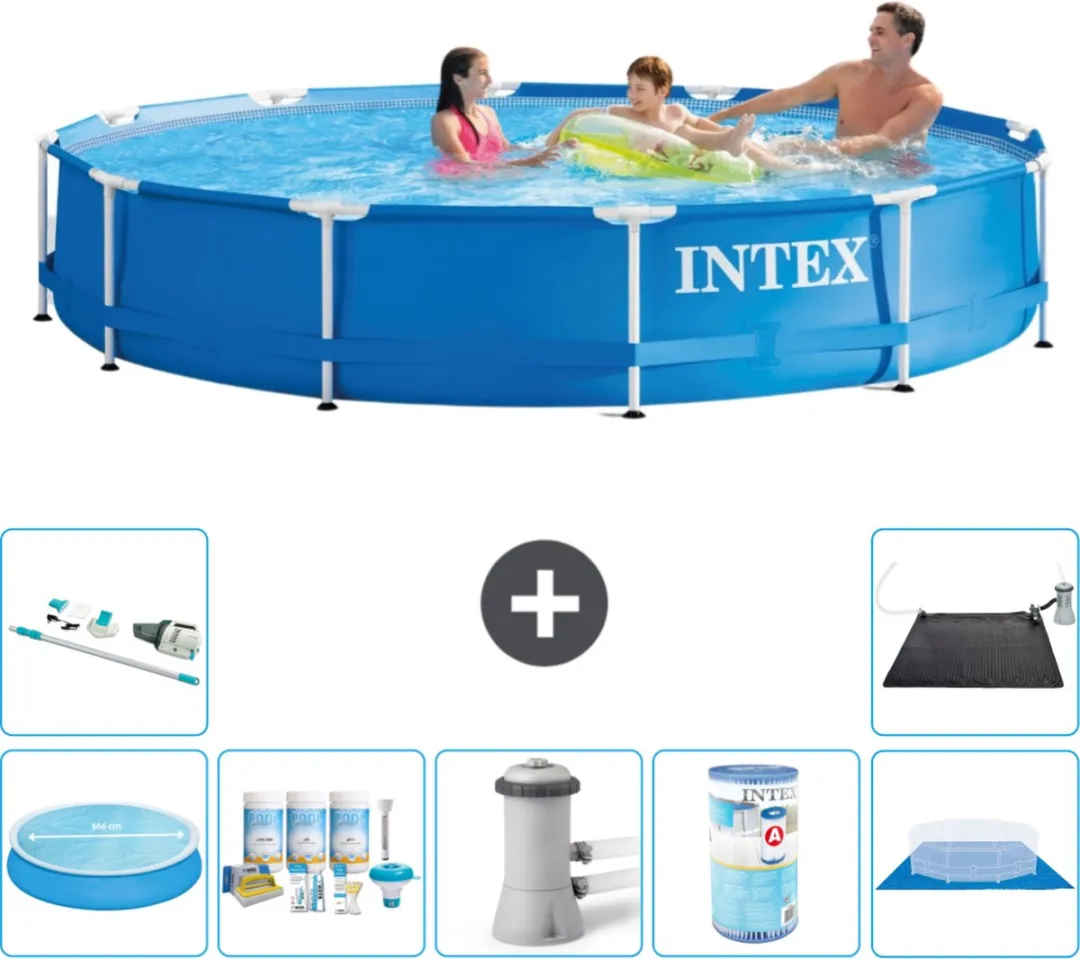 Intex 28210NP-Blauw Rond Frame Zwembad 366x76cm