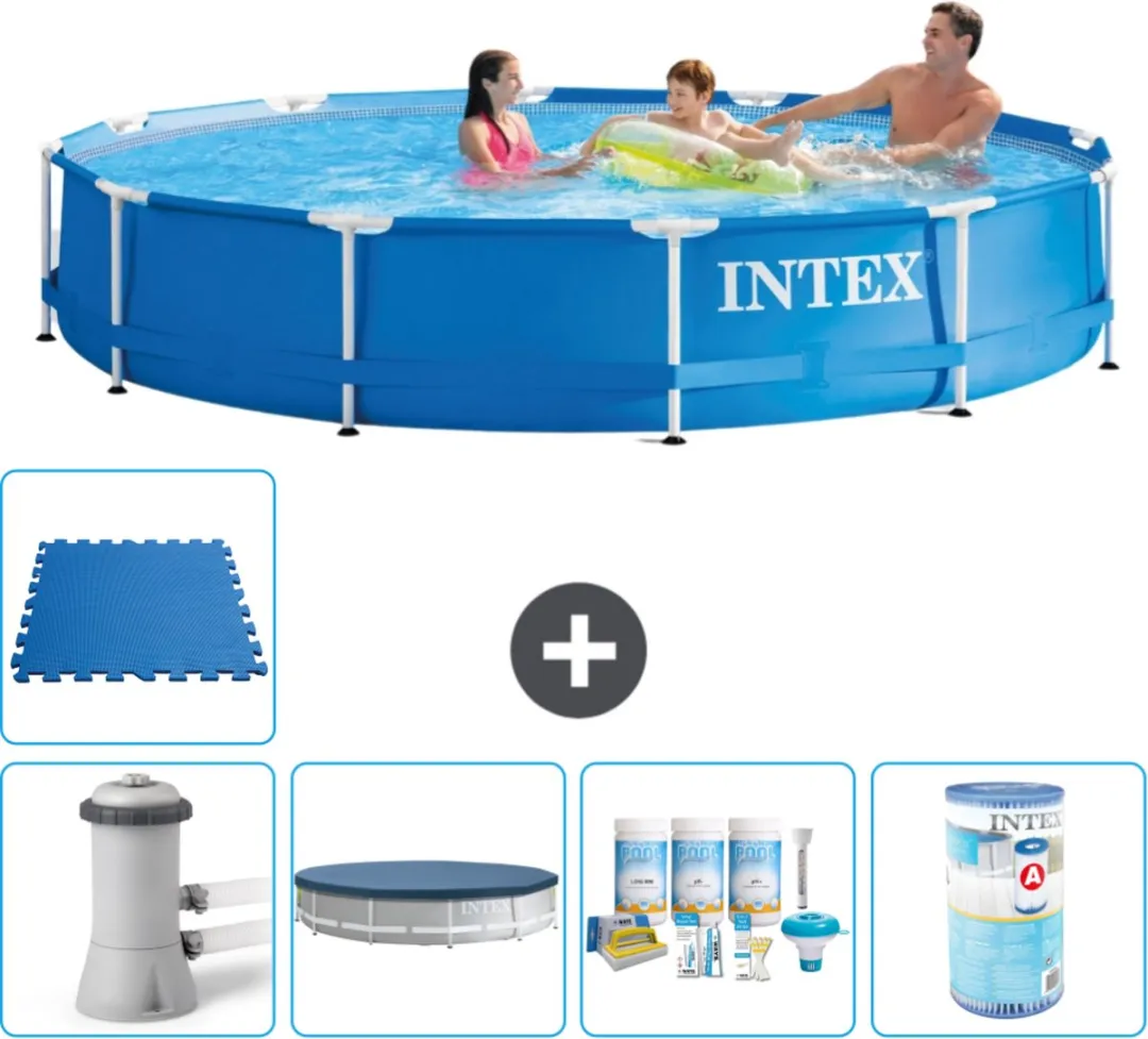 Intex 28212GN-Blauw Rond Frame Zwembad 366x76cm