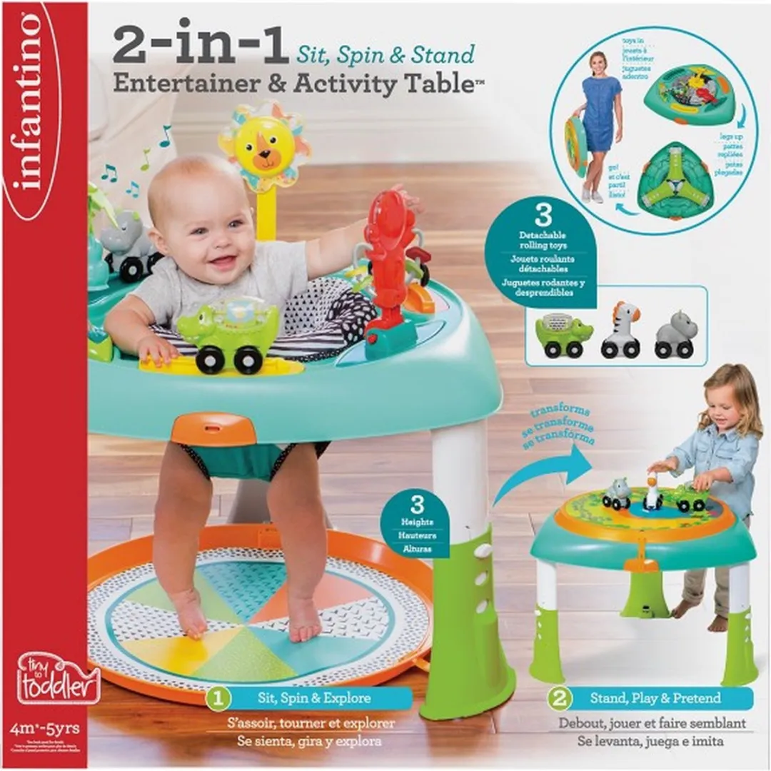 Infantino Speeltafel Zit Staan En Spin - Multicolor