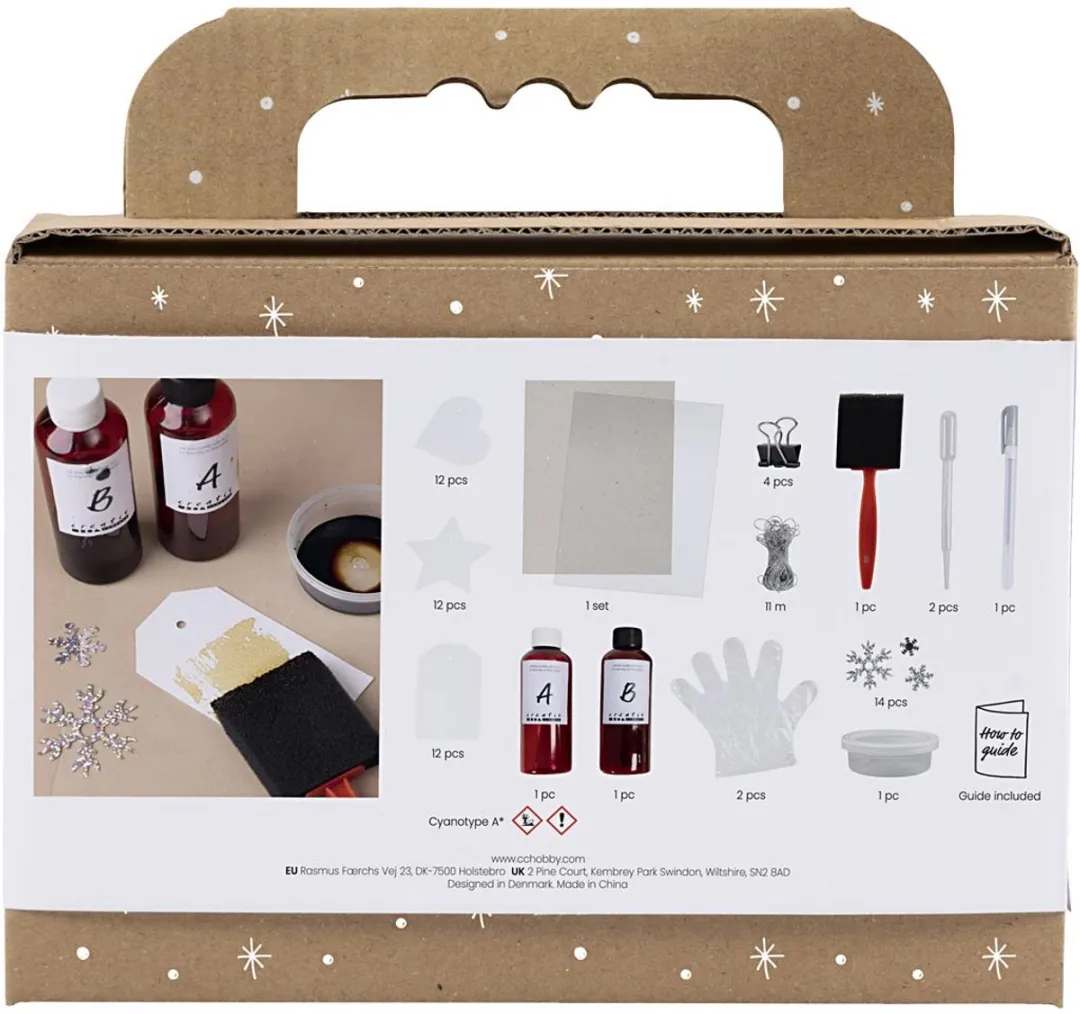 Creativ Company Mini Hobbyset Cyanotypie - Geschenklabels - Multicolor