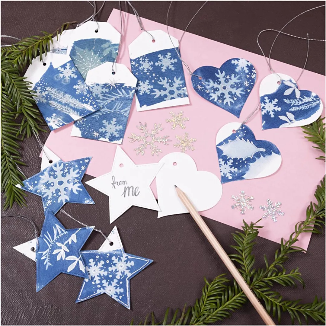 Creativ Company Mini Hobbyset Cyanotypie - Geschenklabels - Multicolor