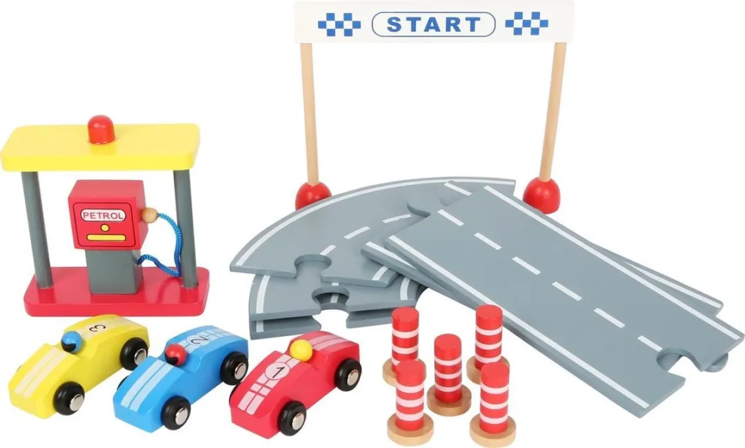 Small Foot Racebaan 18-delig - Geel - afbeelding 6 van 6