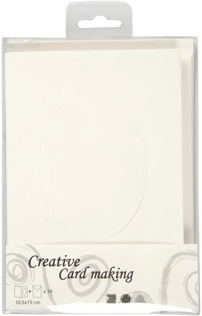 Creativ Company Passepartout Ovaal 10,5x15cm - Off-white - 10 Stuks