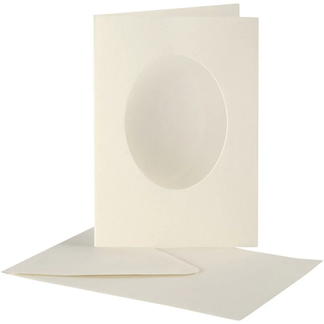 Creativ Company Passepartout Ovaal 10,5x15cm - Off-white - 10 Stuks