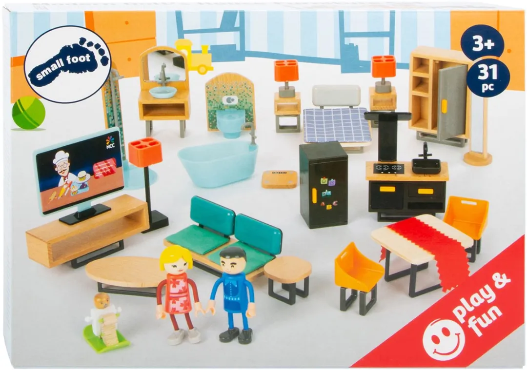 Small Foot Houten Poppenhuis Meubeltjes Modern Set 31-delig