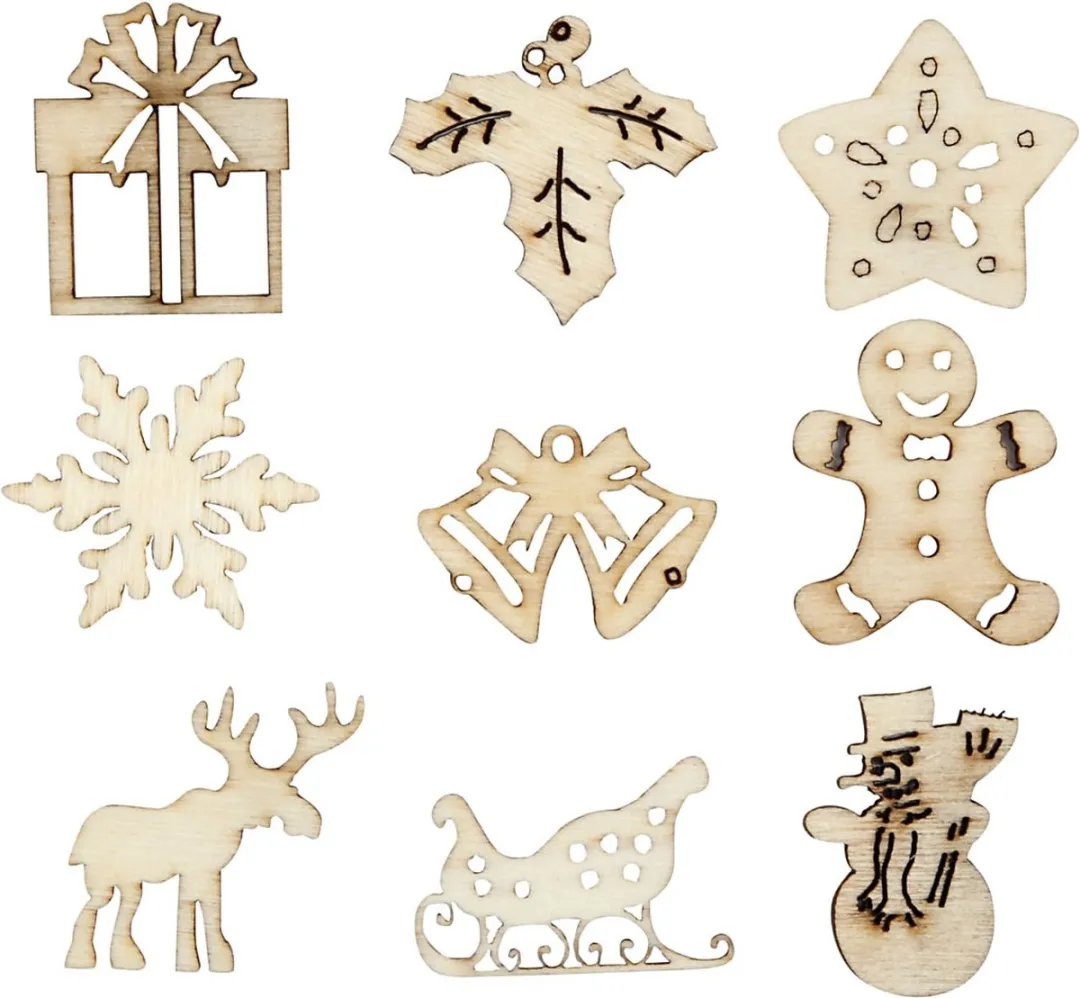 Creativ Company Creotime Houten Kerstornamenten 45 Stuks