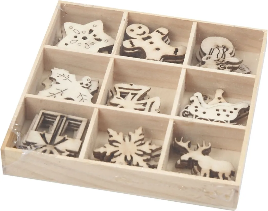 Creativ Company Creotime Houten Kerstornamenten 45 Stuks
