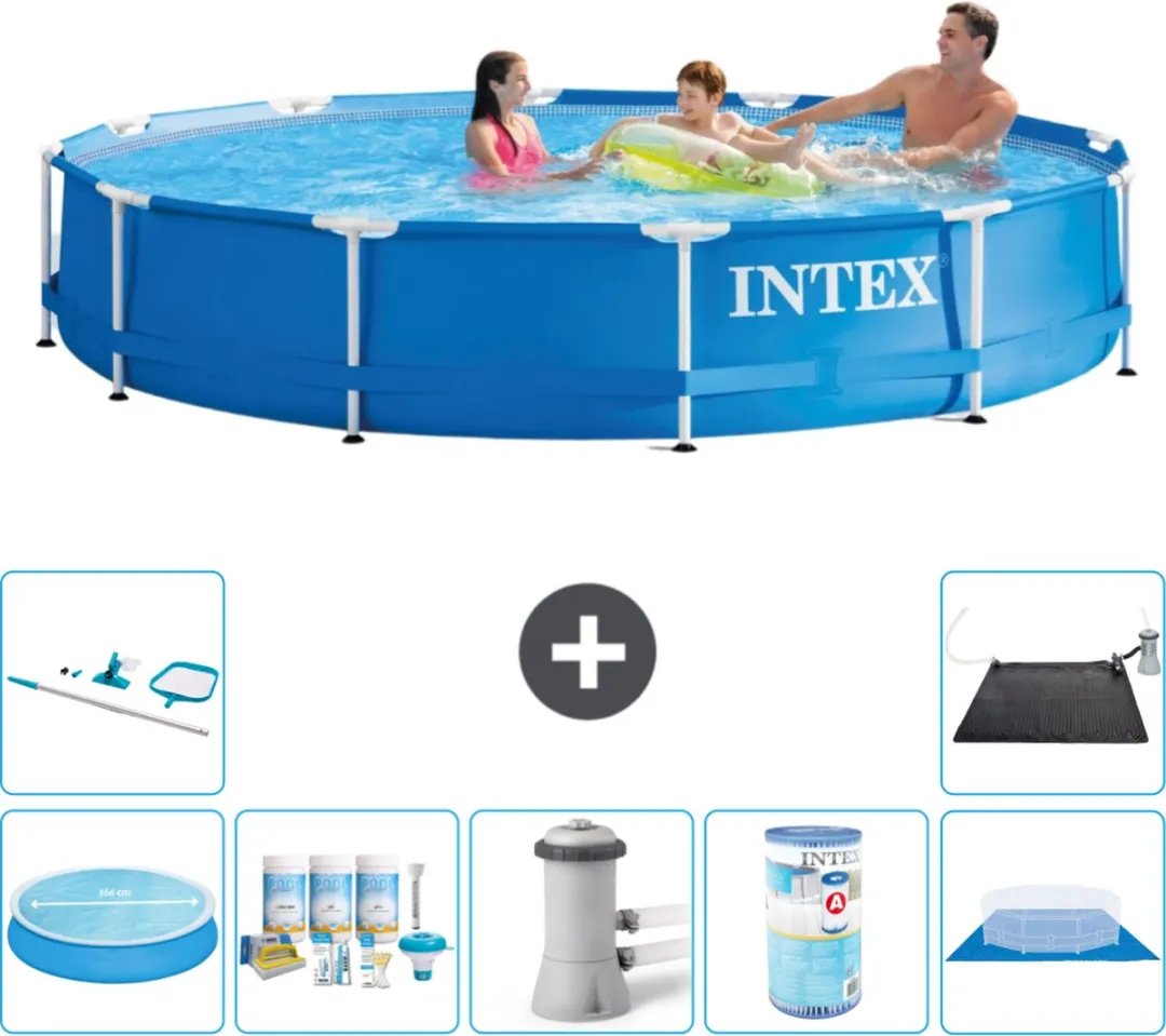 Intex 28210NP Rond Frame Zwembad 366x76cm - Blauw