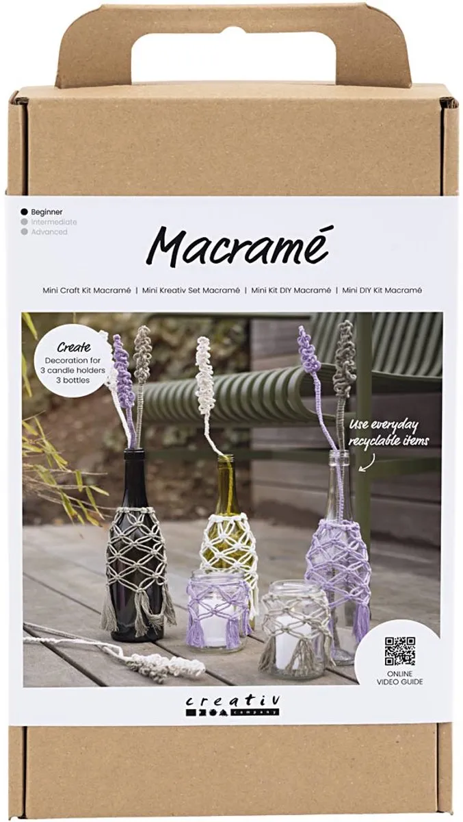Creativ Company CC Hobbyset Macramé Glasdecoratie - Multikleurig