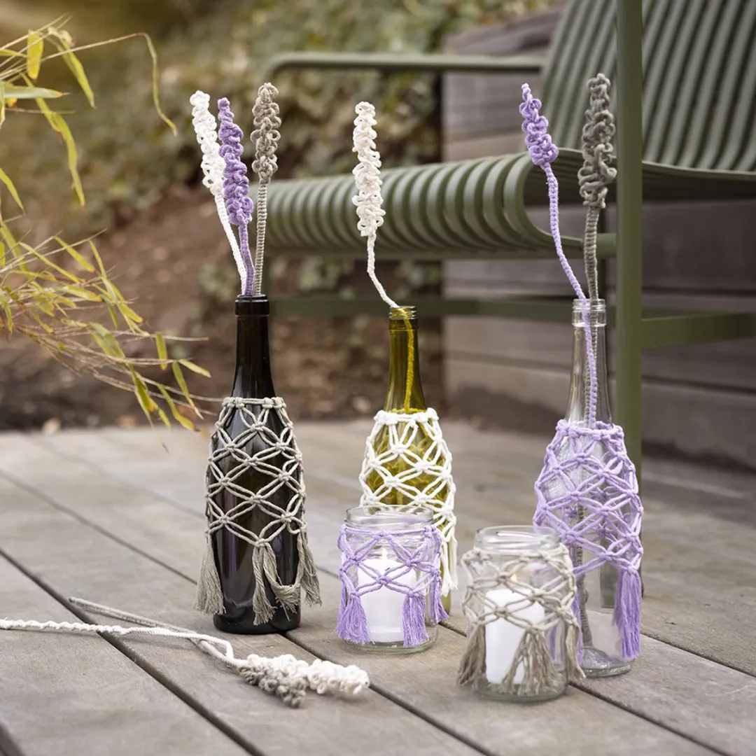 Creativ Company CC Hobbyset Macramé Glasdecoratie - Multikleurig
