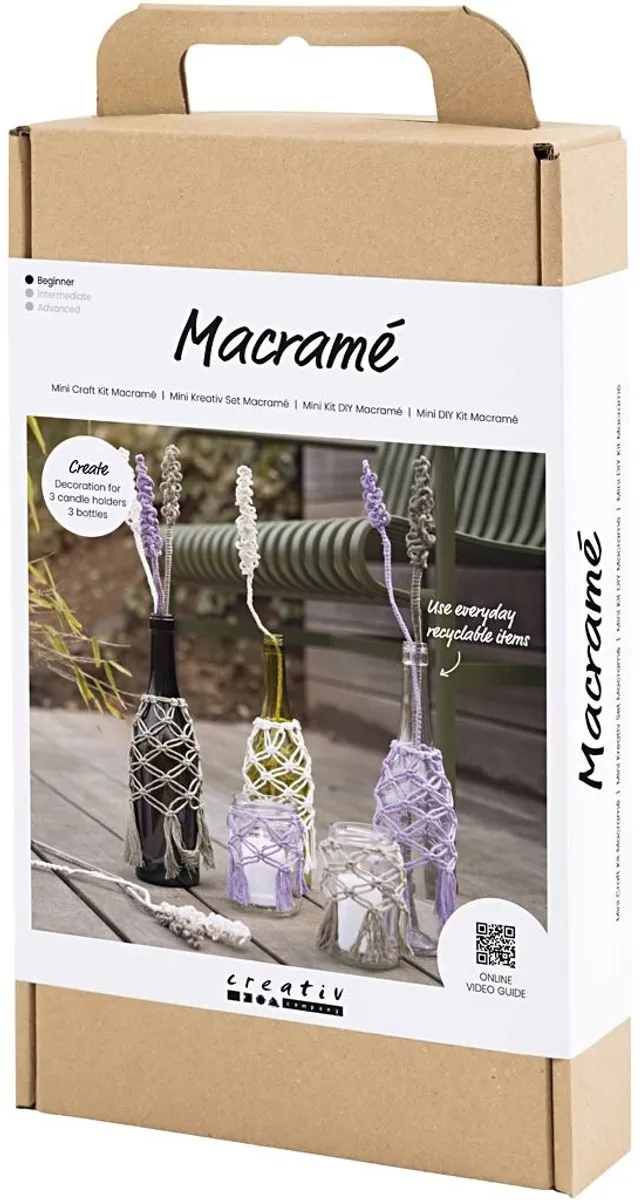 Creativ Company CC Hobbyset Macramé Glasdecoratie - Multikleurig