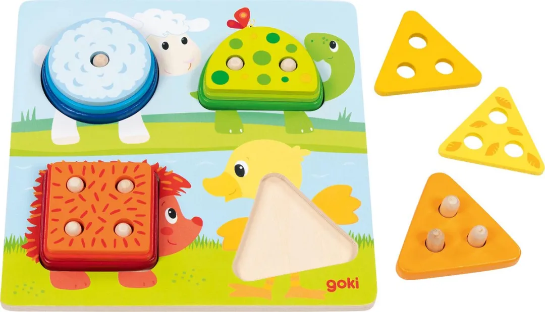 Goki Sorting Board Dieren Multikleur